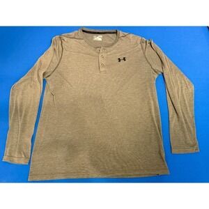 Under Armour Threadborne HeatGear Henley Men's XL Gray Long Sleeve Shirt